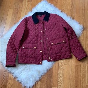 JCrew Quilted Down Jacket Burgundy Size Medium